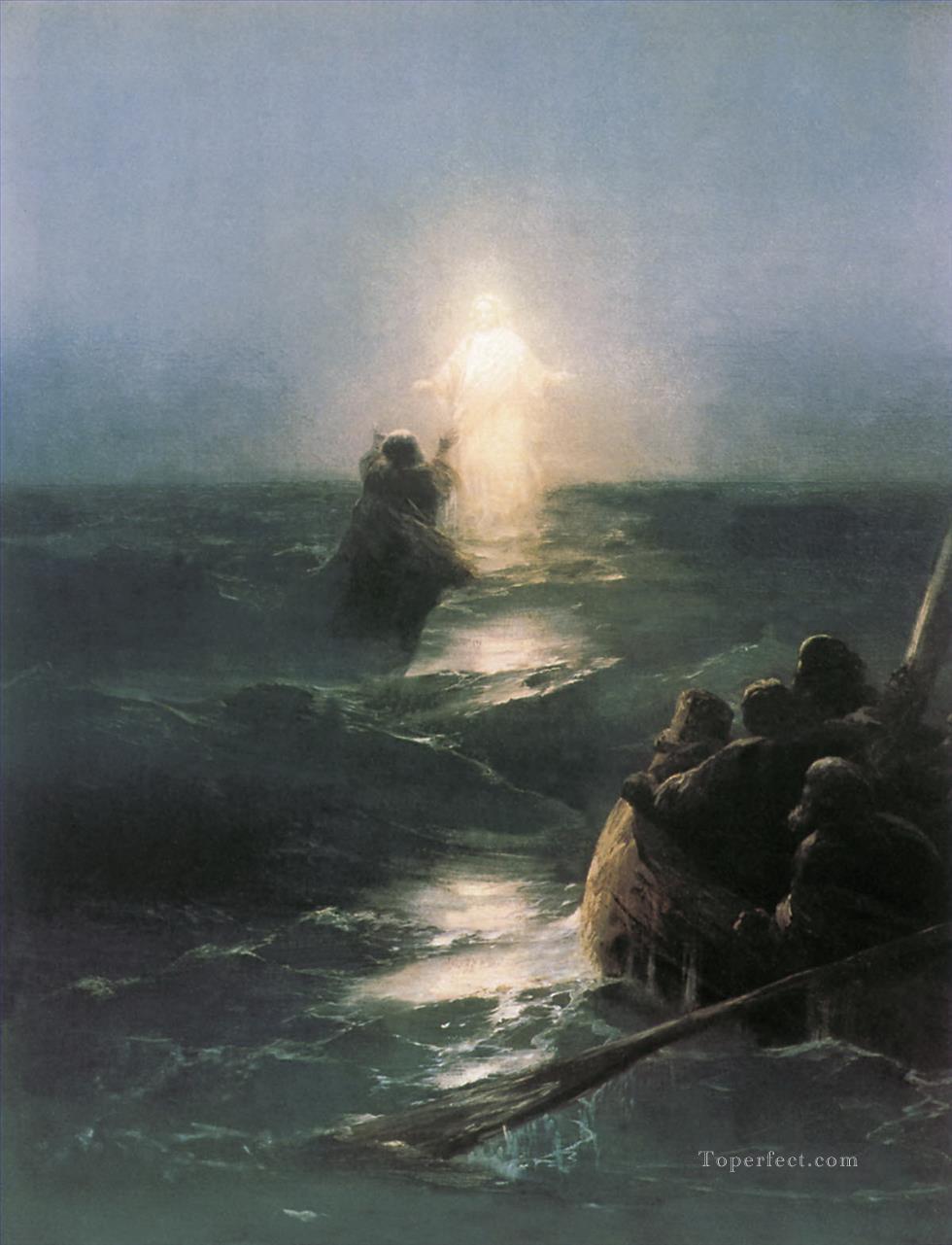 Jésus marche sur l’eau Ivan Aivazovsky Religieuse Christianisme Peintures à l'huile